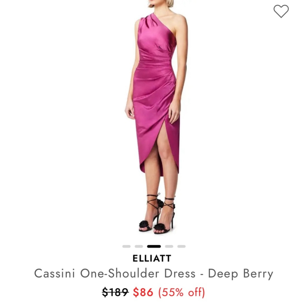 New Elliatt Cassini One Shoulder Dress, Size S $189 MSRP - Picture 3 of 8
